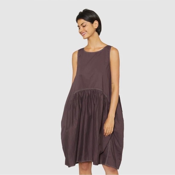gorman Dresses & Skirts - Gorman Organic Cotton Sleeveless Plum Purple Brown Tulip Smock Dress